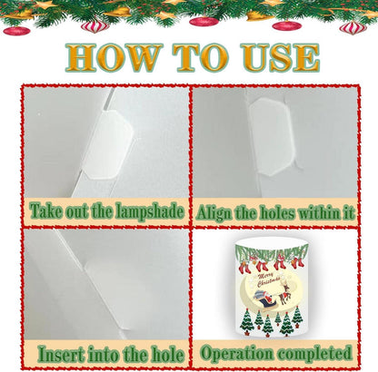 12er Set Weihnachts Windlichter Tischdeko für Indoor Outdoor Garten - Festliche Weihnachtsmotive - Hochwertiges PP Material