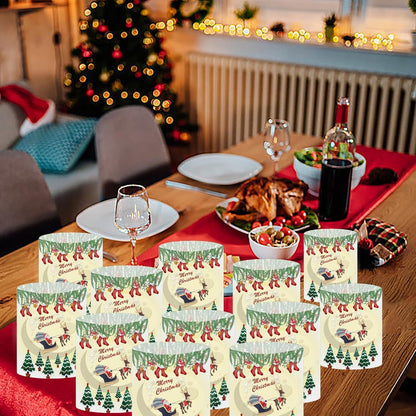 12-teiliges Weihnachts Windlicht Set Merry Christmas Home Decoration
