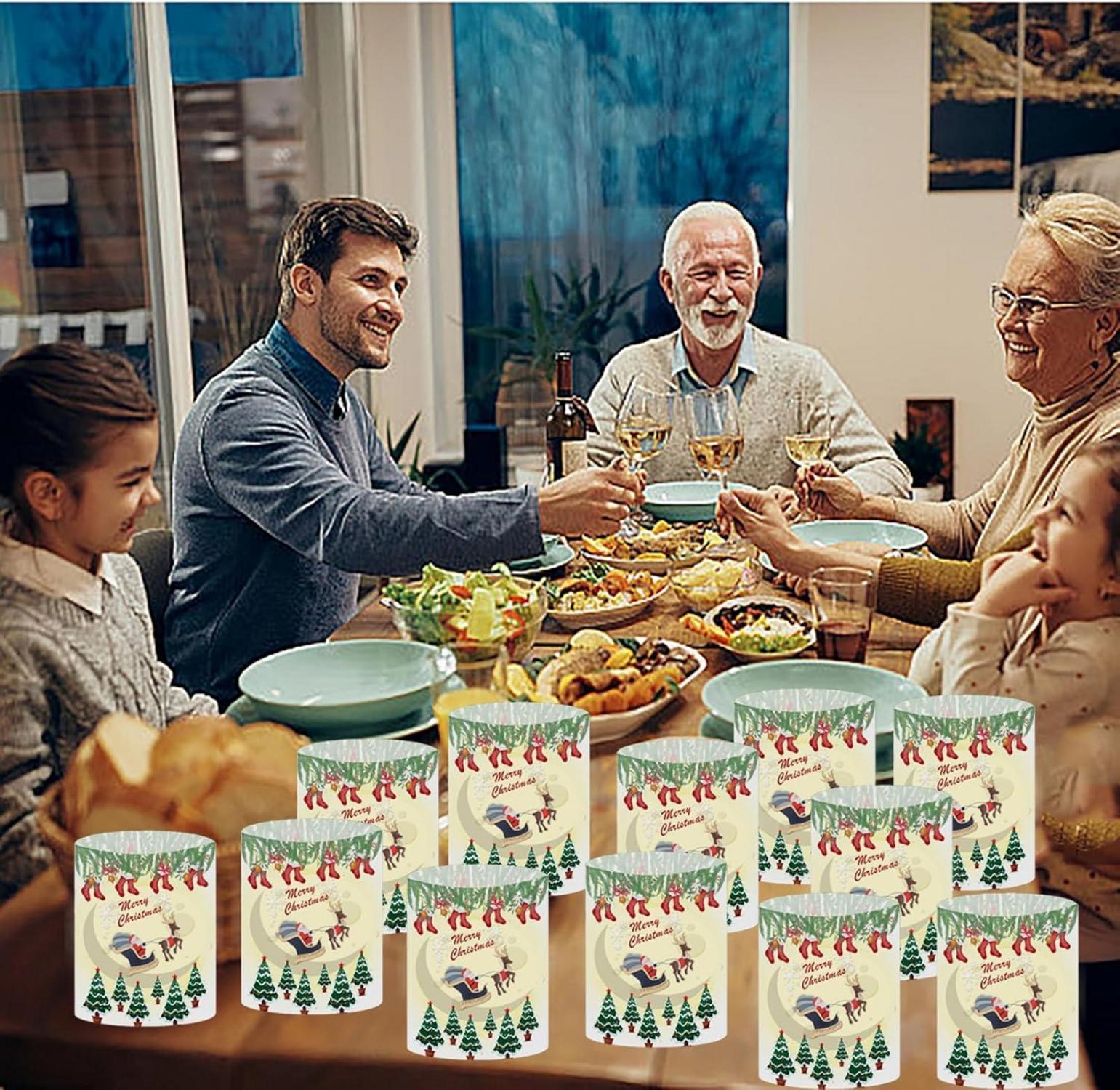 Windlicht Tischdeko Weihnachten 12er Set Indoor Outdoor Gartenfest