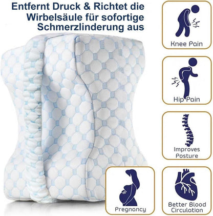 Orthopädisches Kniekissen Memory-Schaum Ischias Rücken Hüfte Blau