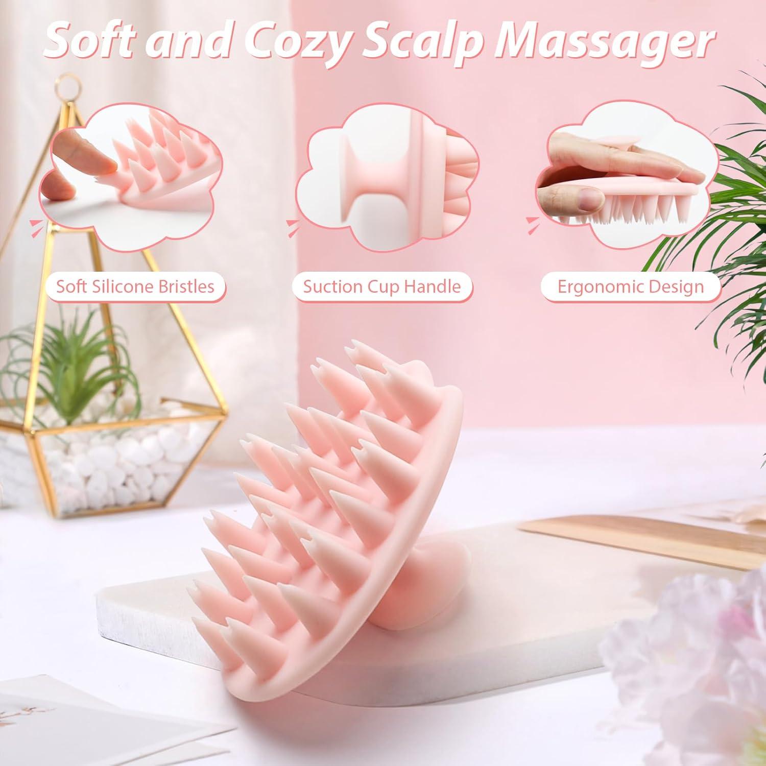 Kopfhaut Massagebürste & Haaröl Applikator Set ideal für Haarpflege & Kopfmassage