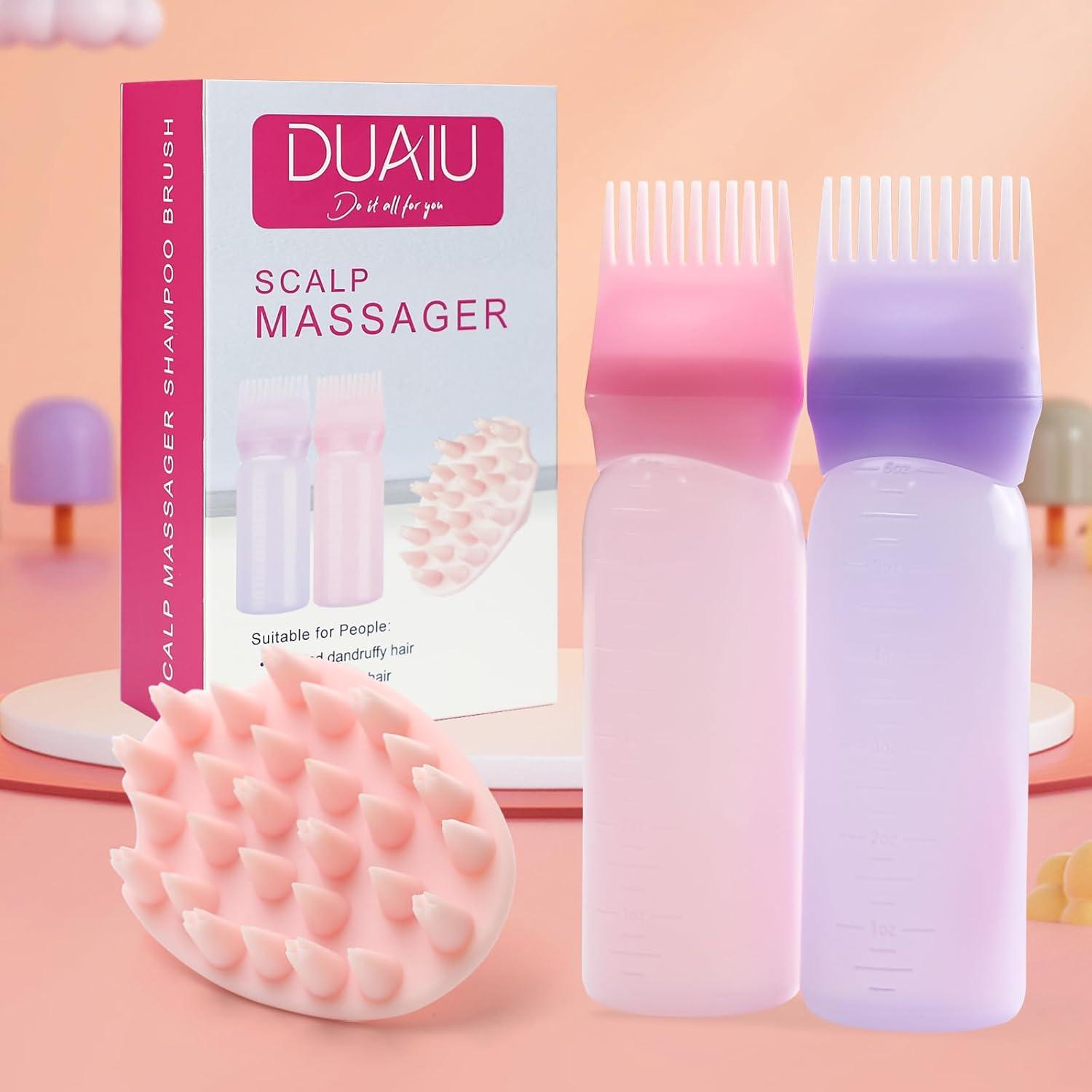 Kopfhaut Massagebürste Haaröl Applikator Set Haarmassagebürste