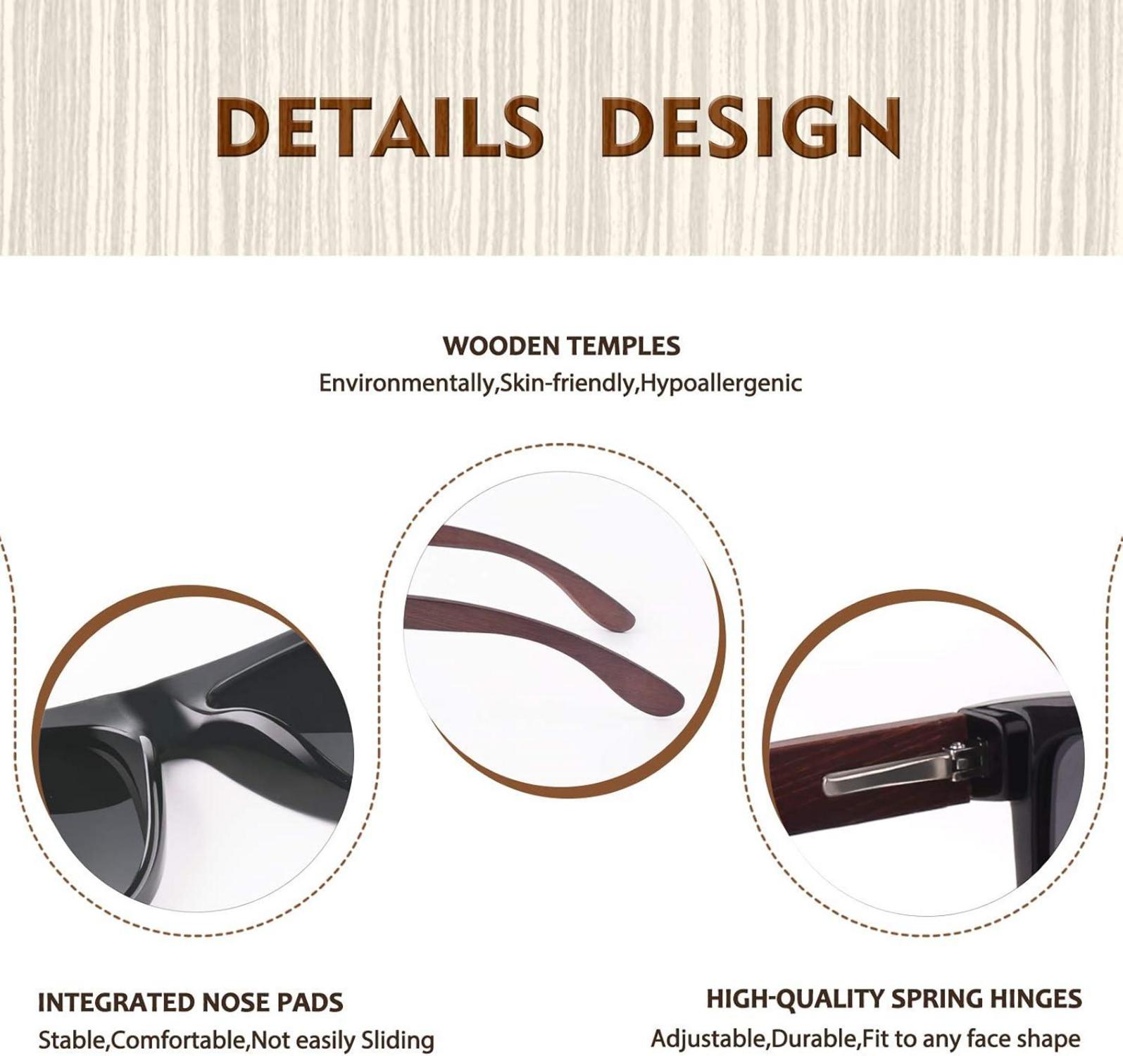 CGID Holz Sonnenbrille polarisiert UV400 cat 3 Männer Frauen