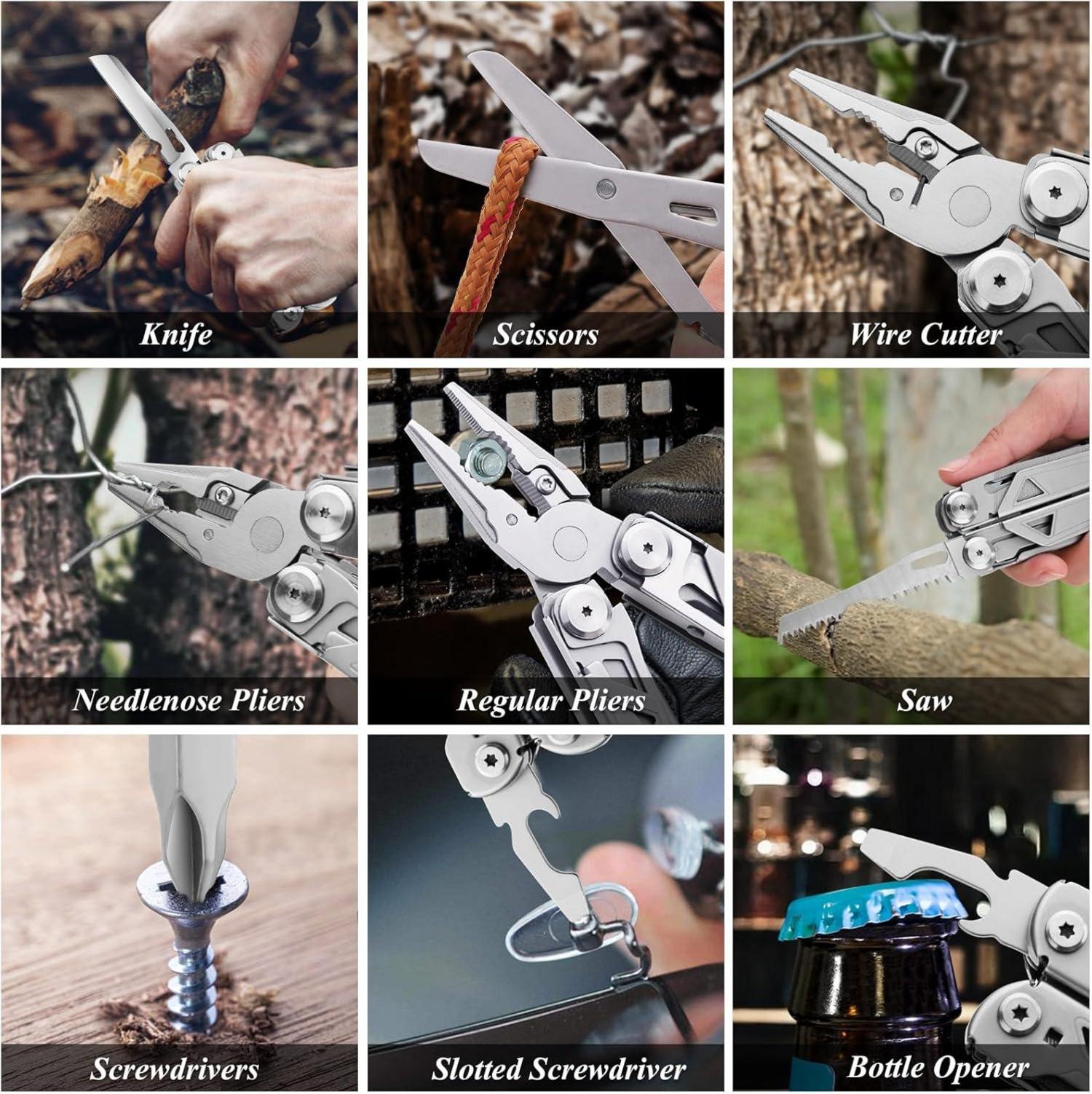 Multitool Taschenmesser Zange 16-in-1 Schere Säge Outdoor Camping