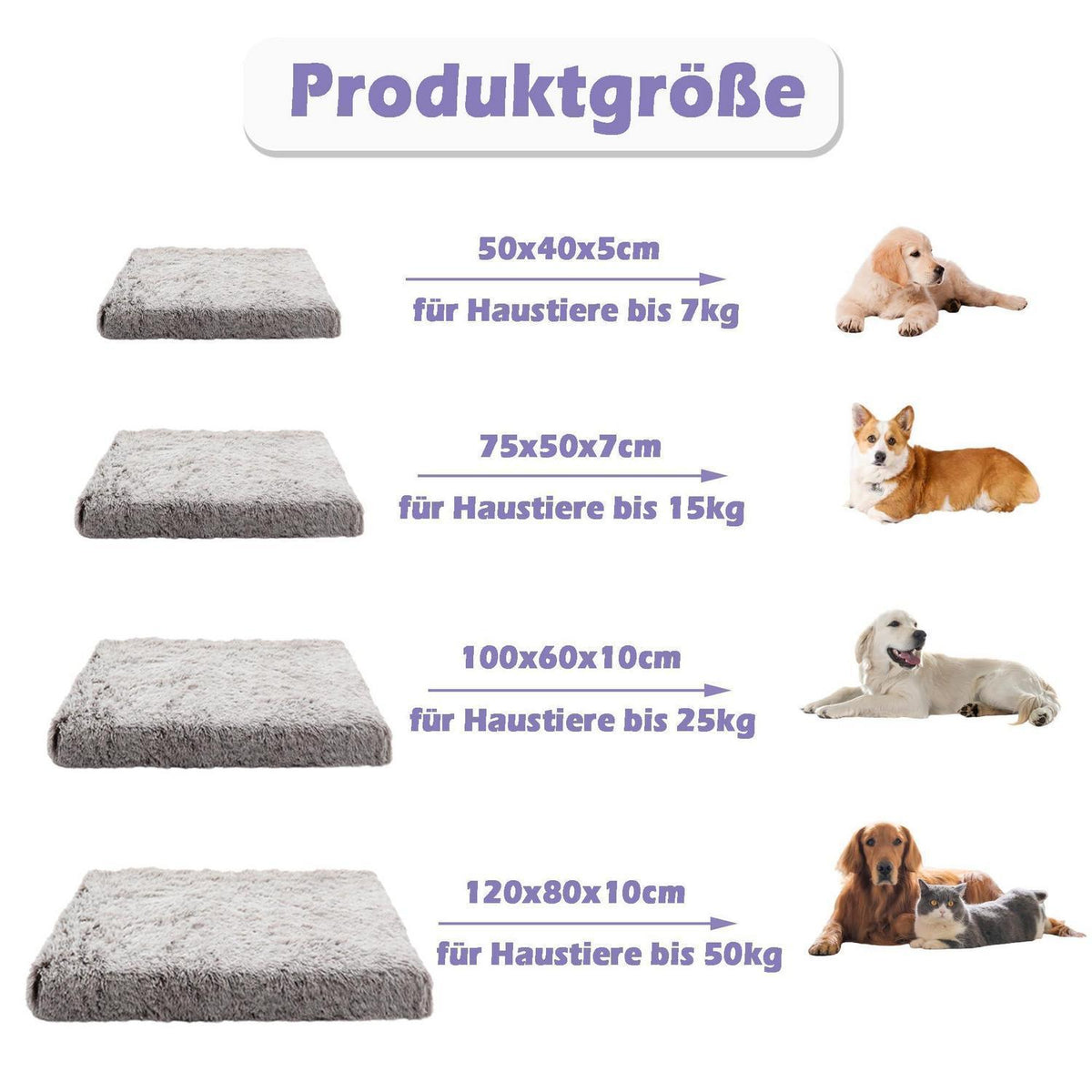 Flauschiges Hundebett 120x80x10cm – Orthopädisches Hundesofa Rosa