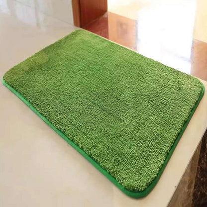 Rutschfester Badteppich flauschig, Grün 100x130 cm