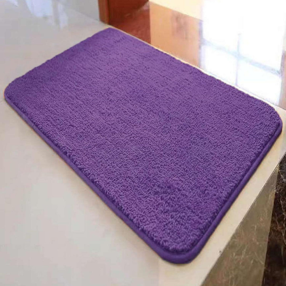 Rutschfester Badteppich Violett, Flauschig & Wasserabsorbierend 110x180 cm