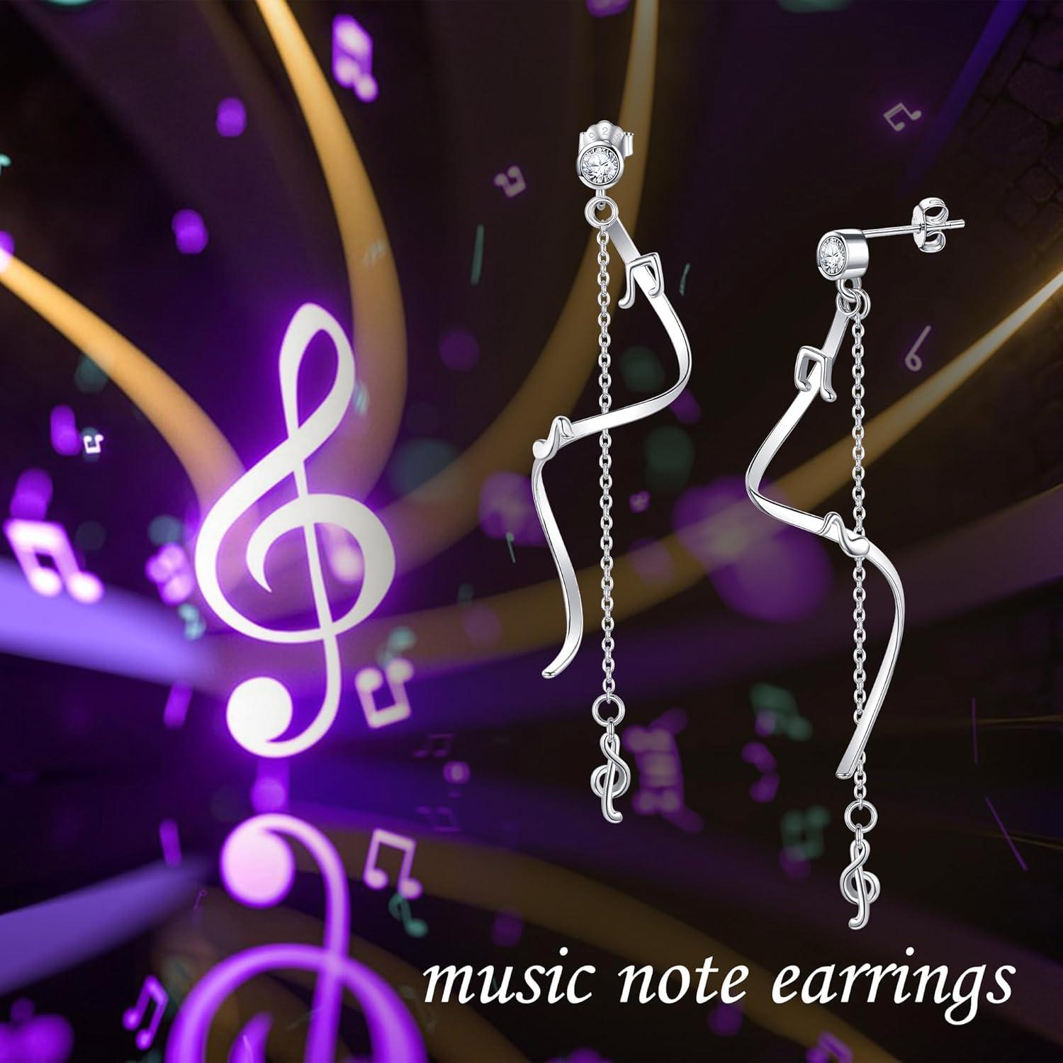 Sterlingsilber Musiknote Spiral Ohrringe Damen Mädchen Geschenk