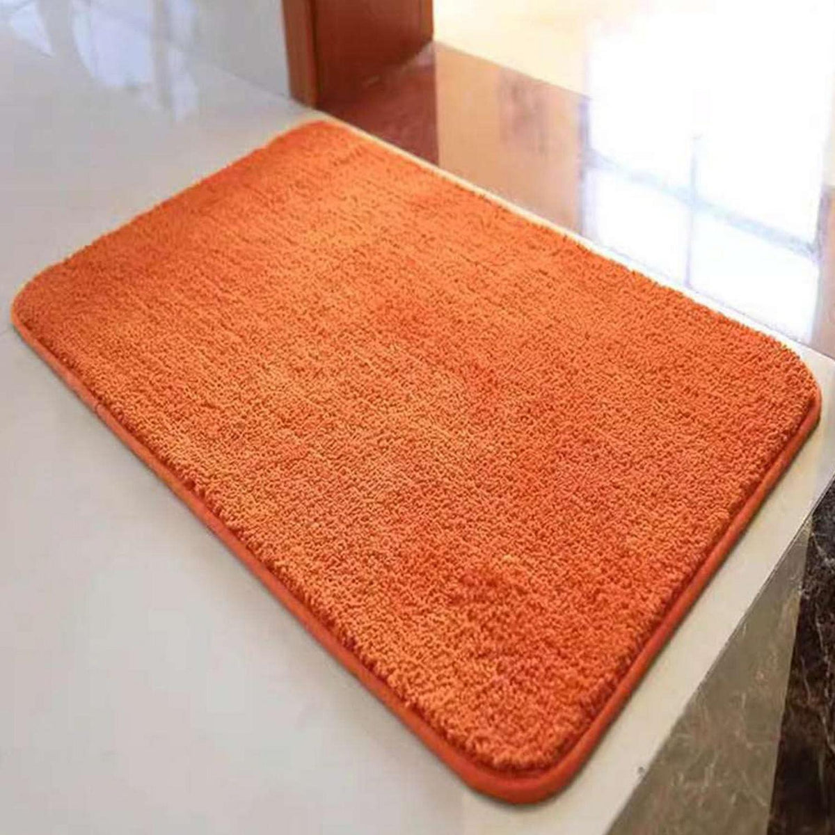 Rutschfester Badteppich Flauschig Orange 120x200 cm