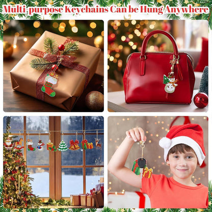 Diamond Painting Weihnachten Schlüsselanhänger Set 12 Stück 5D DIY