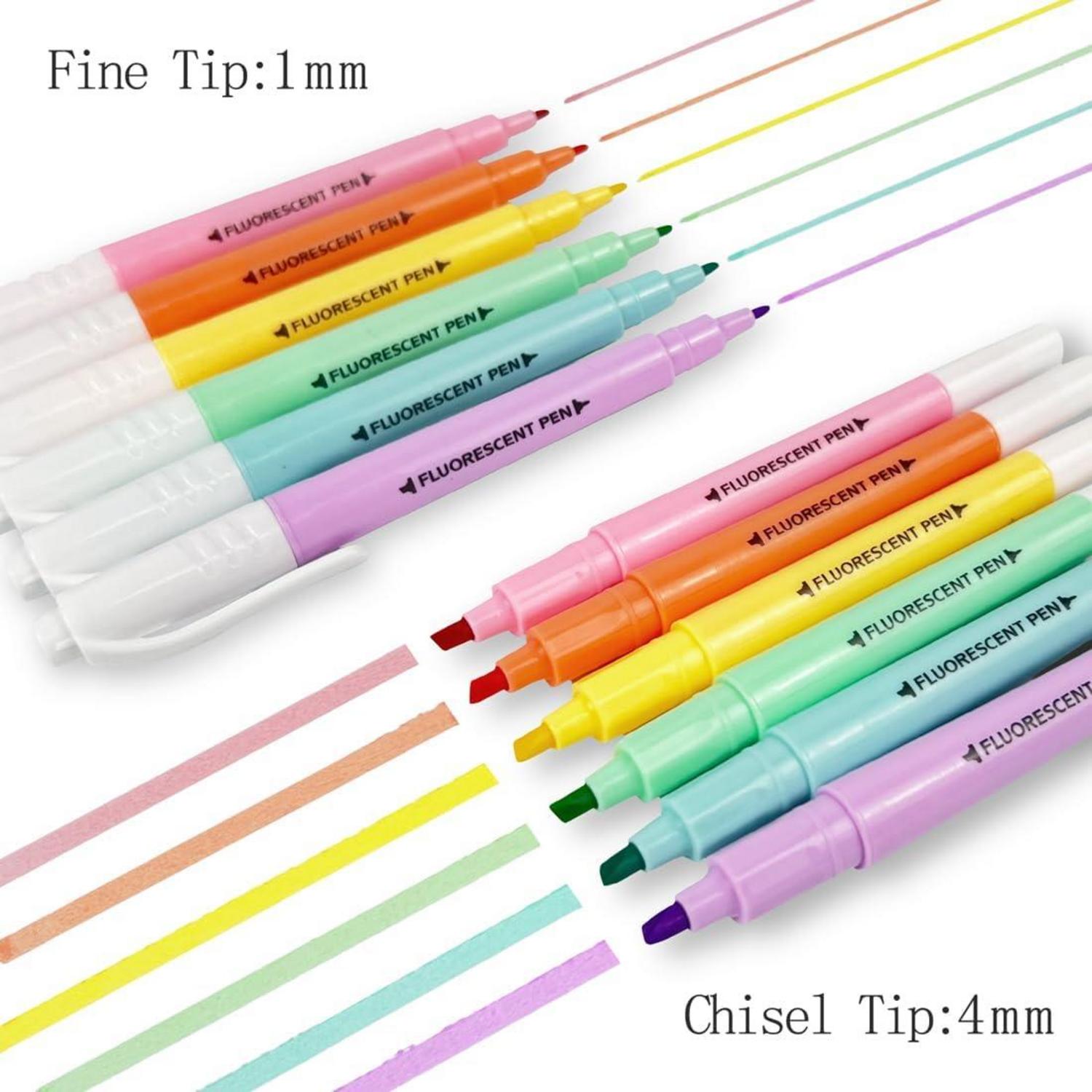 Pastell Textmarker Set mit Aufbewahrungstasche - 6er Pack