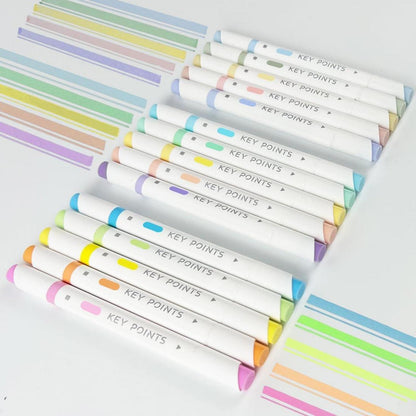15 Pastell Textmarker Set - Doppelspitzen Highlighter Pens
