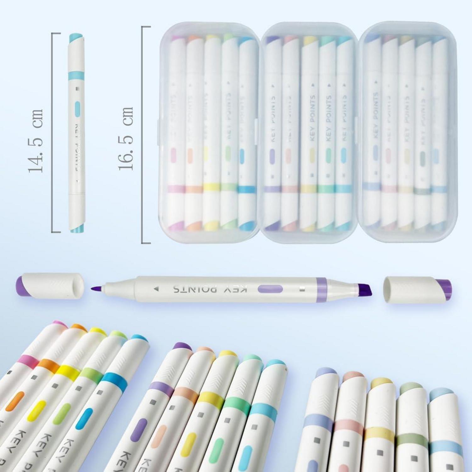 15 Pastell Textmarker Set für Journaling und Schulbedarf