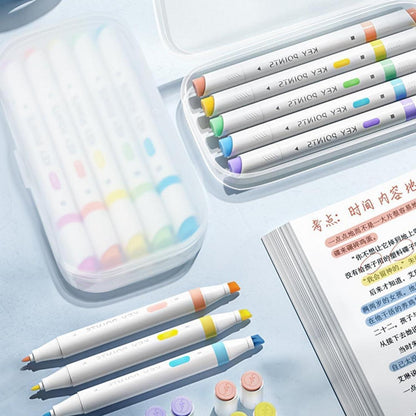 YOSKAEDI 15 Farben Pastell Textmarker Doppelspitze Journaling Design Marker