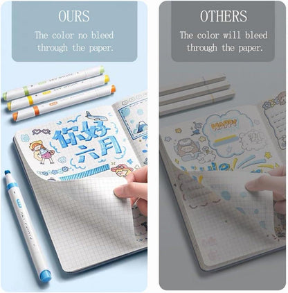 15 Pastell Textmarker Zwei Spitzen Meißel Feine Marker für Journaling