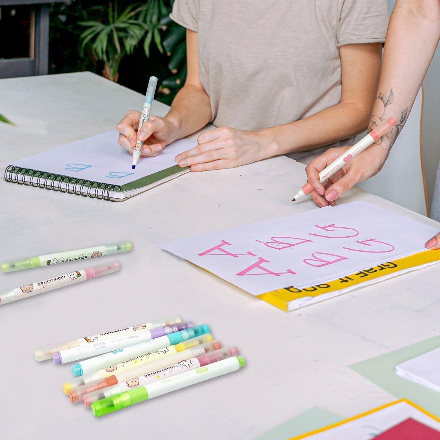 18 Pastell Textmarker Set Zwei Spitzen Marker Journaling School Supplies