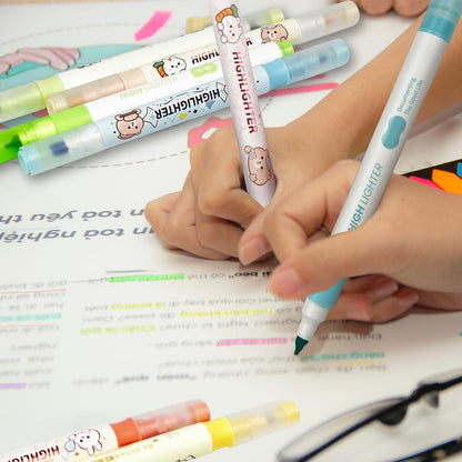 Pastell Textmarker Set 18 Stück Zwei Spitzen Highlighter Pen