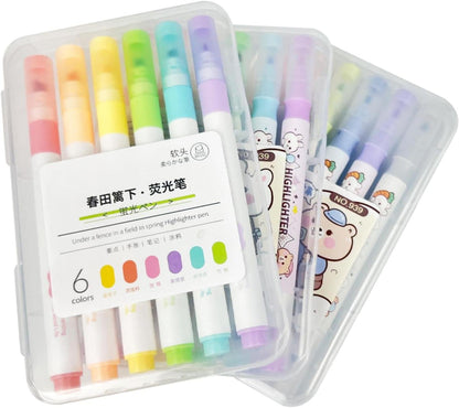 18 Pastell Textmarker Set Zwei Spitzen Marker Journaling School Supplies