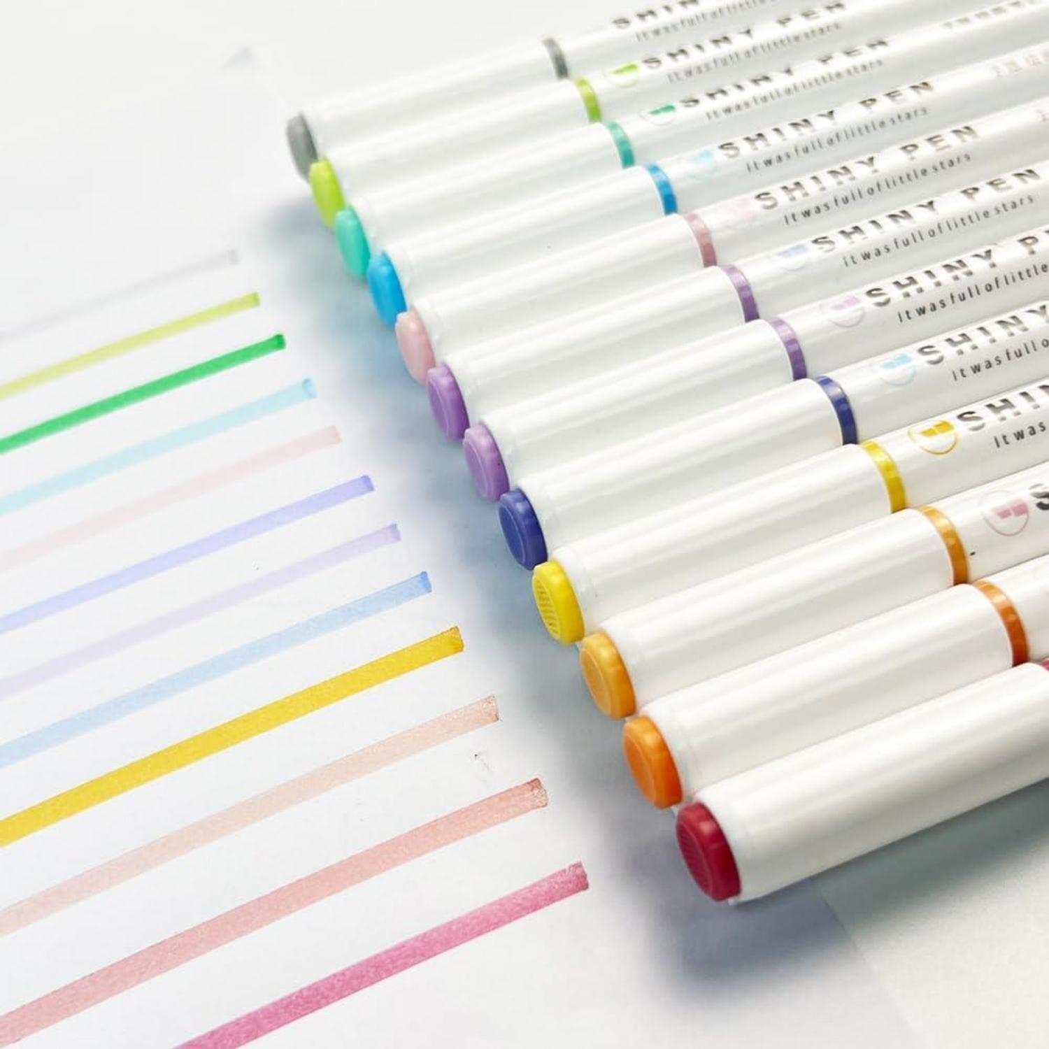 12er Pastell Textmarker Set Highlighter Stifte für Journaling