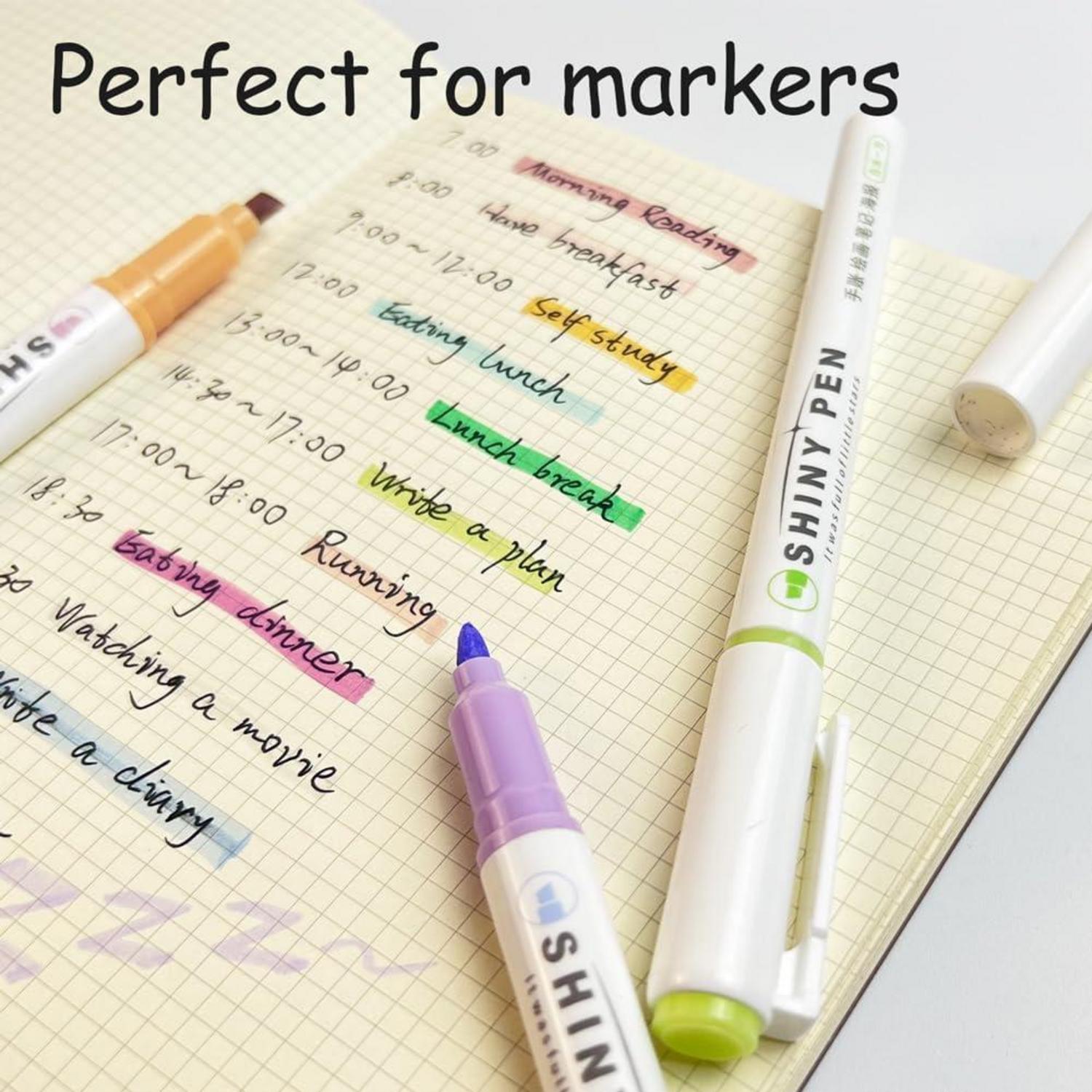 YOSKAEDI 12 Pastell Textmarker Set Leuchtstifte Highlighter Pen Marker