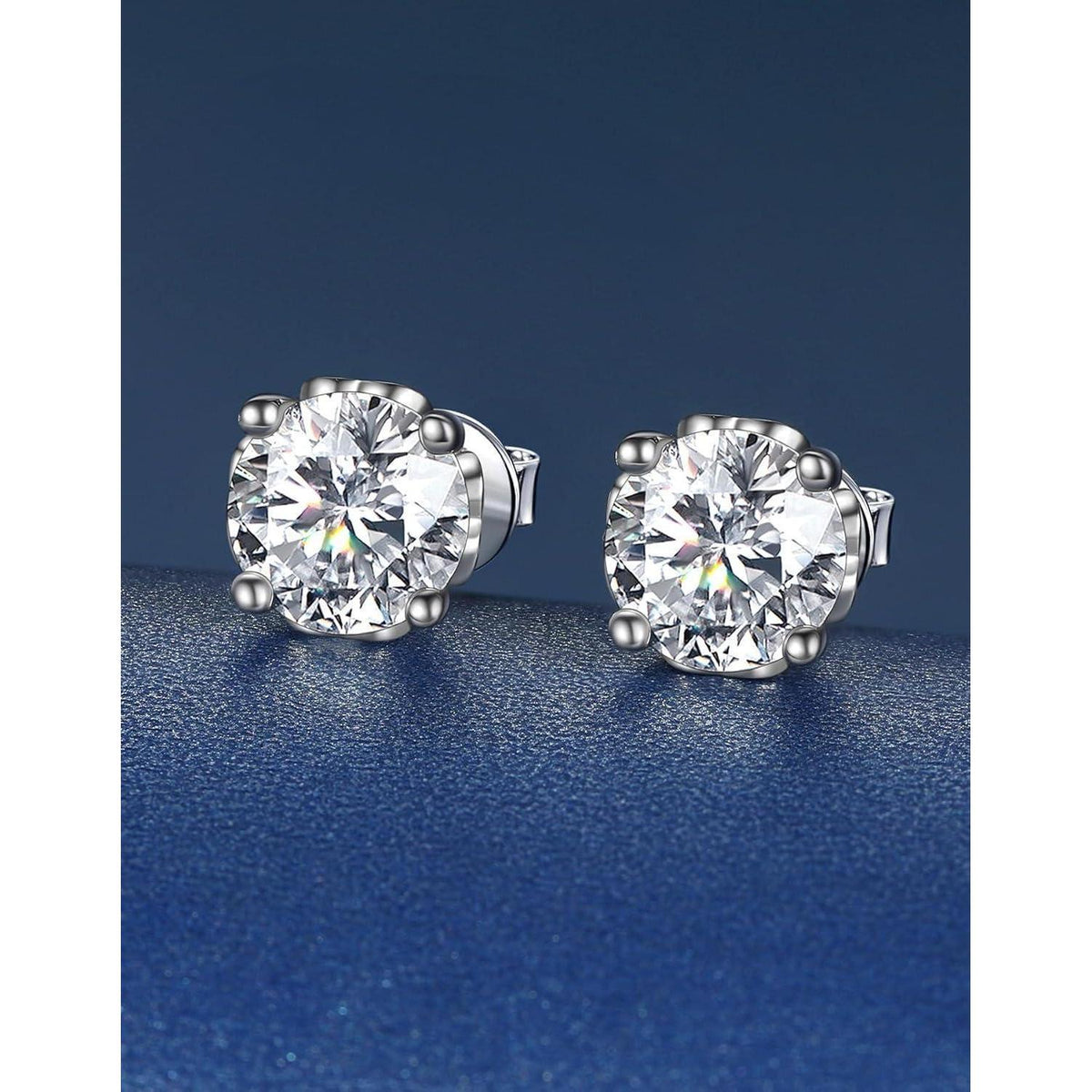 Moissanite Ohrstecker Silber 925 Herz 4 Karat Damen Geschenk