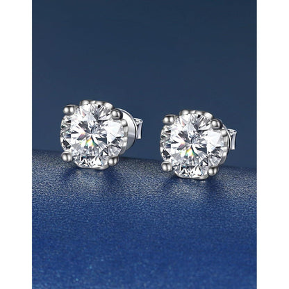 Moissanite Ohrstecker Silber 925 Herz 4 Karat Damen Geschenk