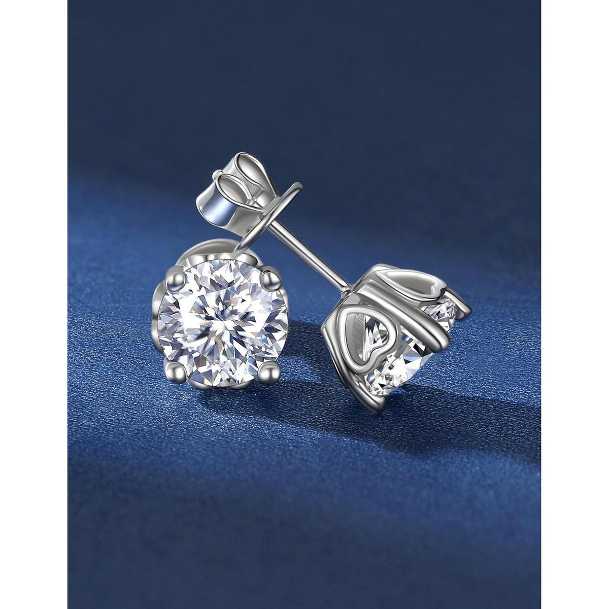Moissanite Ohrstecker Silber 925 Herz 4 Karat Damen Geschenk