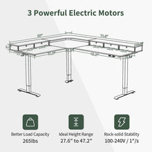 Elektrischer L-Form Schreibtisch Höhenverstellbar 190x160 cm