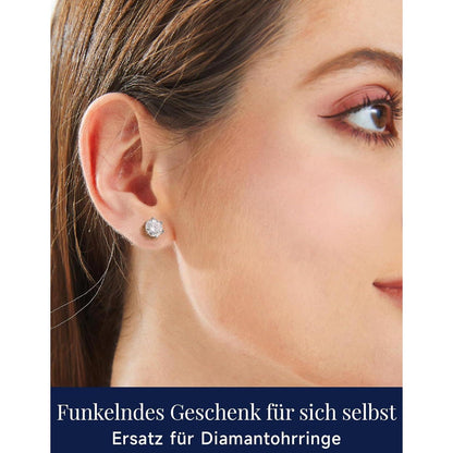 Moissanit Ohrstecker Silber 925 4 Karat 6-Zacken-Fassung Geschenk für Frauen