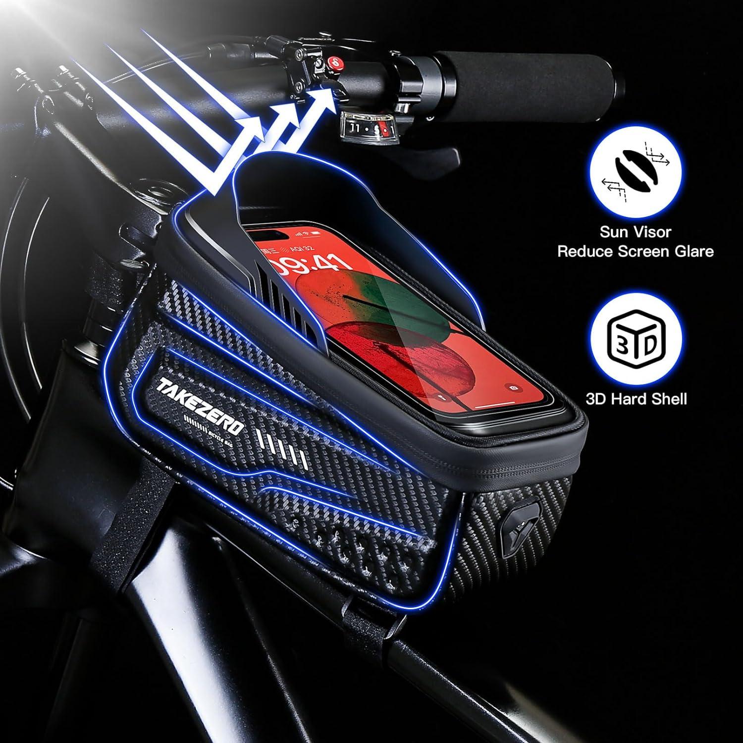 Fahrradtasche mit wasserdichtem Rahmen und Handyhalterung