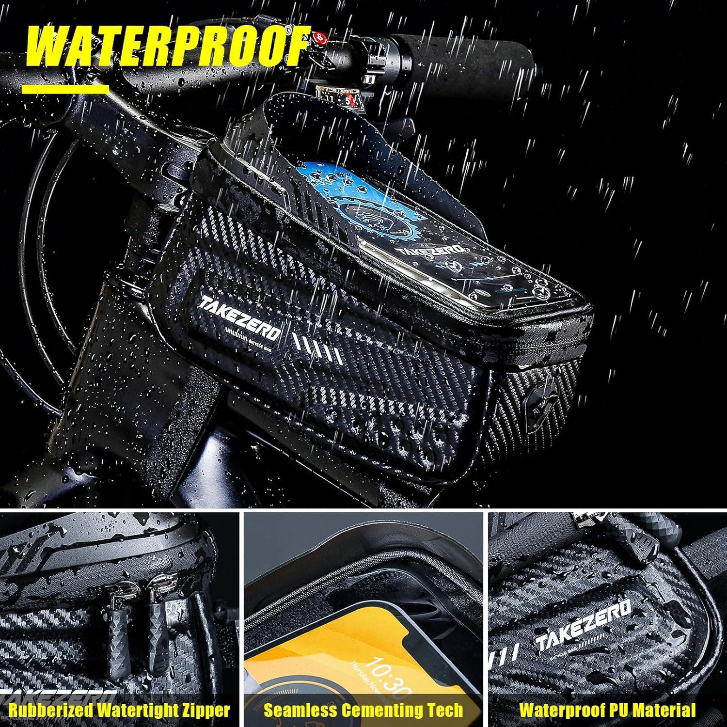 Fahrradtasche mit wasserdichtem Rahmen und Handyhalterung