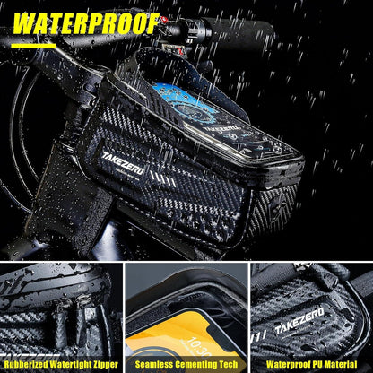Fahrradtasche mit wasserdichtem Rahmen und Handyhalterung
