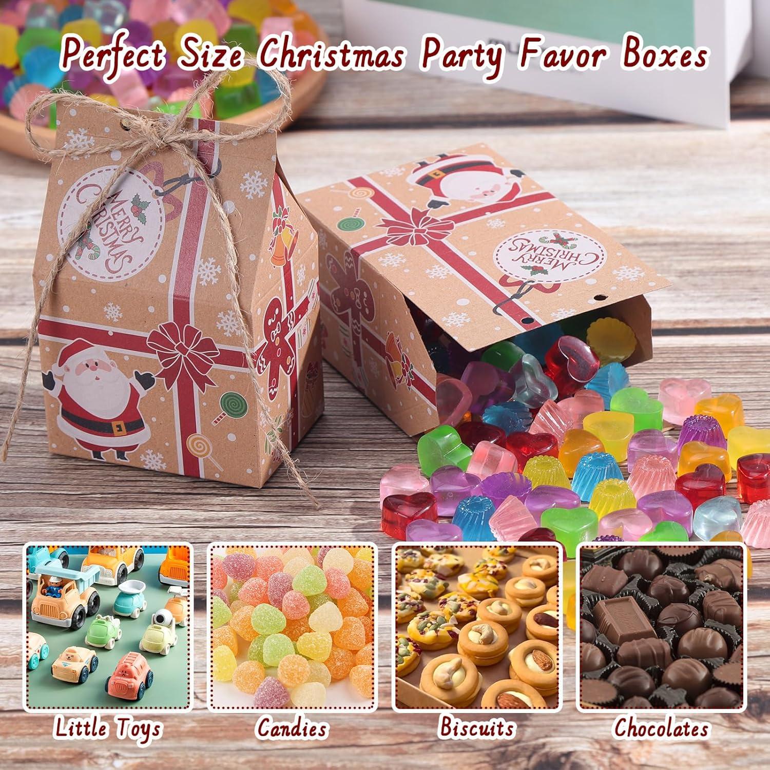 50 Weihnachten Party Geschenkboxen Kraftpapier Süßigkeiten Taschen Adventskalender DIY