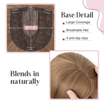 Haartopper Damen mit Fransen, Honigblond, 45cm