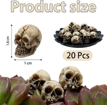 20er Set Mini Harz Totenkopf Figur Halloween Deko Skelett