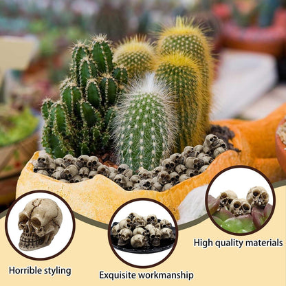 20er Set Mini Harz Totenköpfe Halloween Dekoration Skelett Party