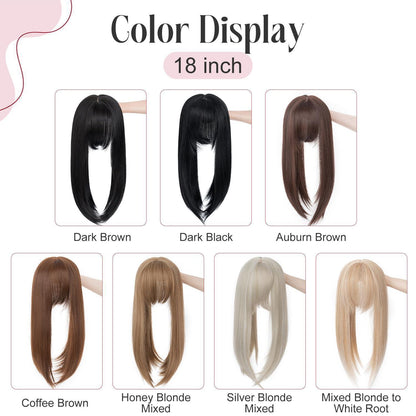 Haartopper Damen Auburn Braun, Clip-In Haarverlängerung 45cm