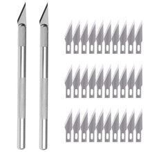 2x Cuttermesser Set mit 30 Ersatzklingen für Bastelarbeiten
