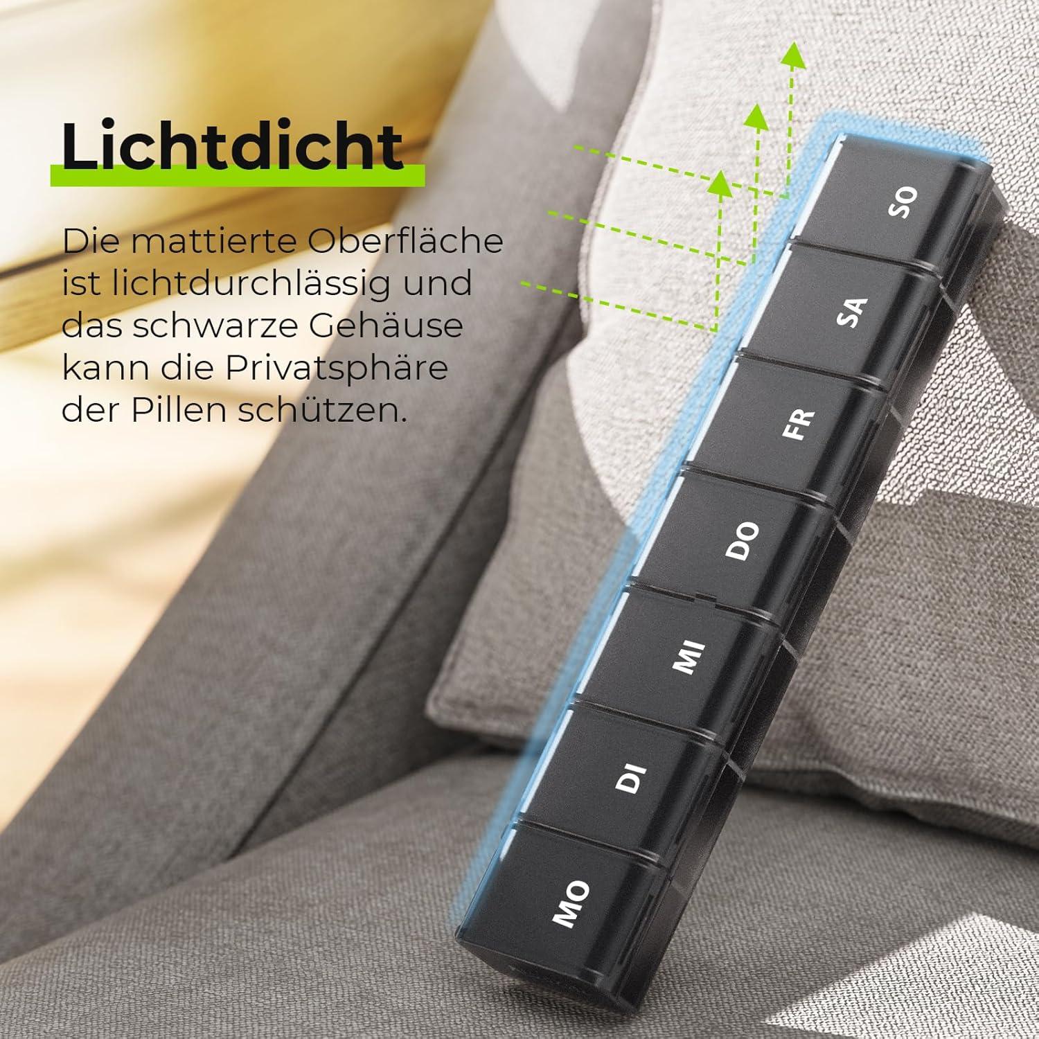 Tablettenbox 7 Tage Pillendose offenem Design Medikamentenbox
