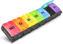 Tablettenbox 7 Tage Pillendose Medikamentenbox große Fächer Schwarz