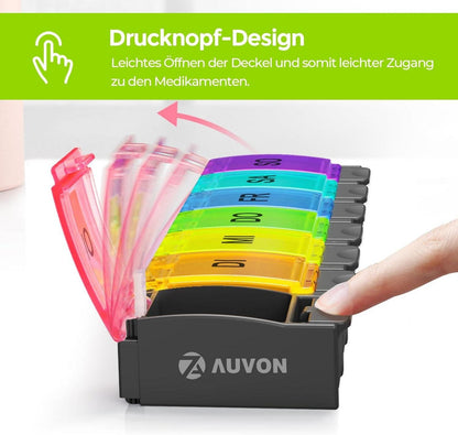 AUVON Tablettenbox 7 Tage, Pillendose 7