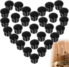 30er Set Metall Kerzenhalter für Stabkerzen Schwarz