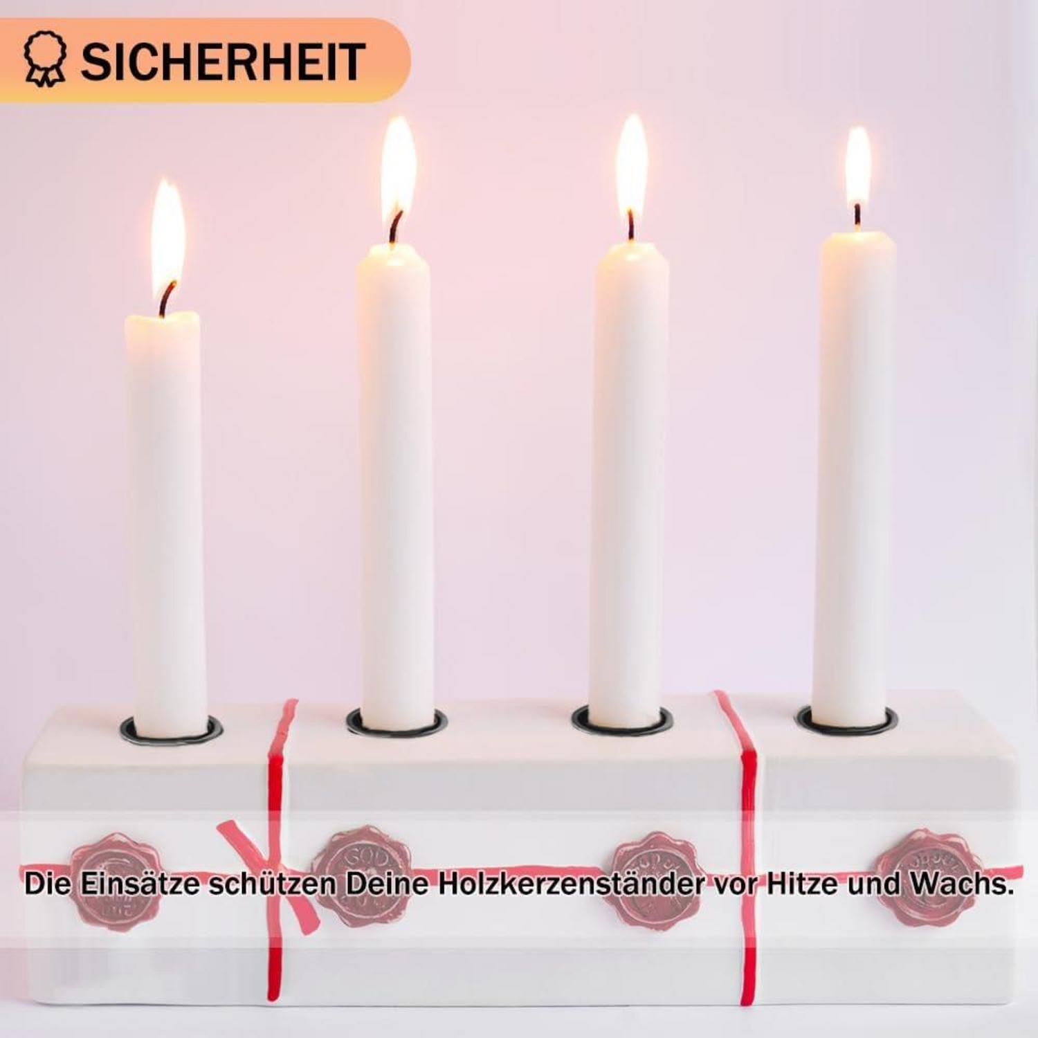 Stabkerzenhalter Metall Schwarz 30 Stück Kleine Kerzenständer