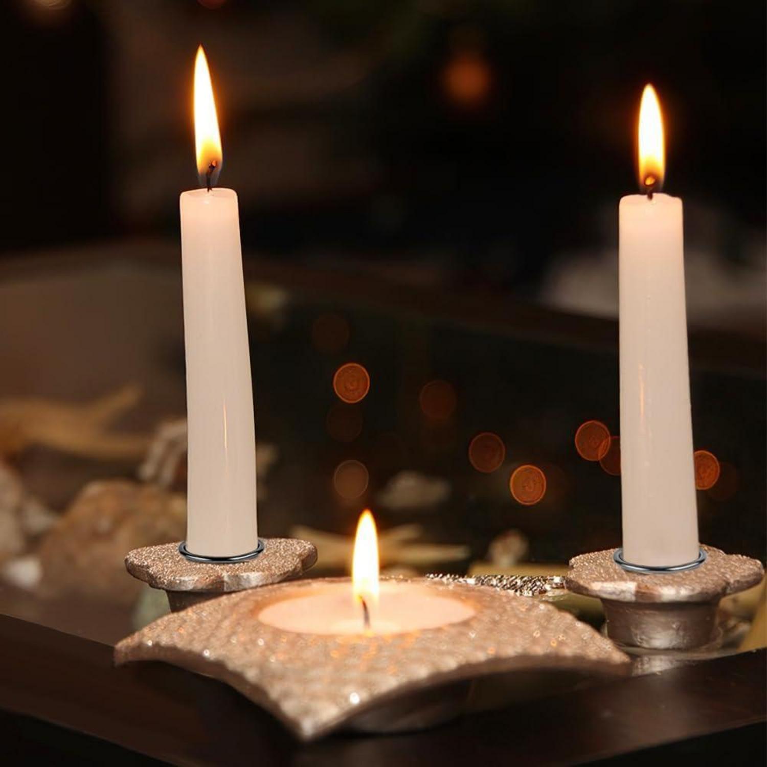 30 Stück Metall Kerzenhalter Kerzenständer Stabkerze Klein für Deko