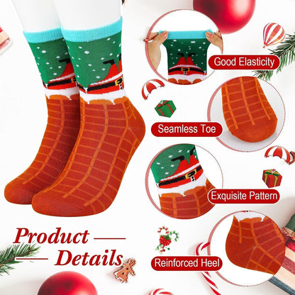 24 Paar Lustige Weihnachtssocken Unisex Winter Socken Set