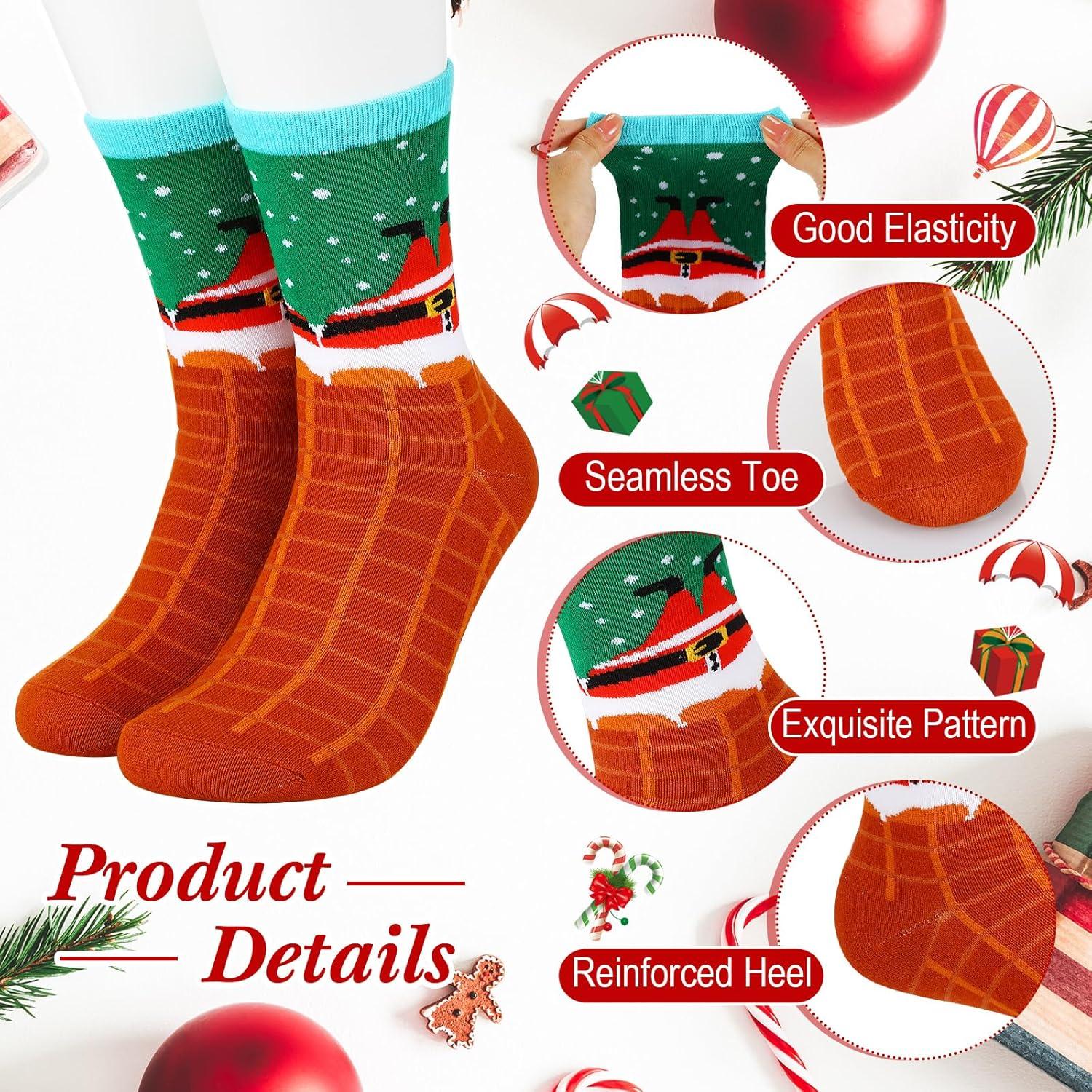 Weihnachtssocken 24 Paar Lustige Gestrickte Bunte Unisex Festliche