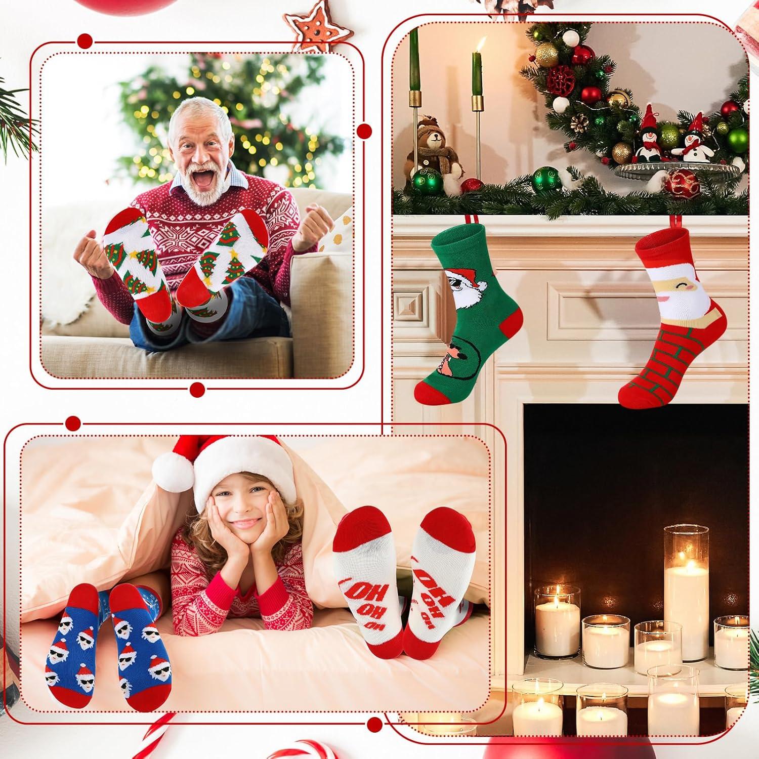 24 Paar Weihnachtssocken Christmas Socks Lustige Gestrickte