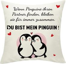 Pinguin Partner Kissenbezug mit Taschen 45x45 cm