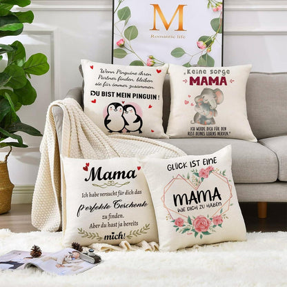 Pinguin Kissenbezug 45x45 cm Partner Geschenk Taschen Liebe Weihnachten