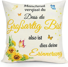 Inspirierender Sonnenblume Kissenbezug mit Taschen 45x45 cm